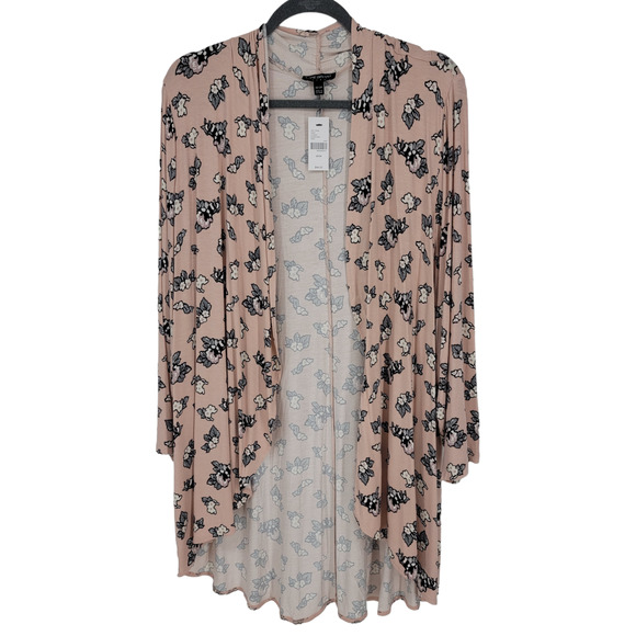 Lane Bryant Women's Size 22/24 Floral Open Front Pink Cardigan - Picture 2 of 8